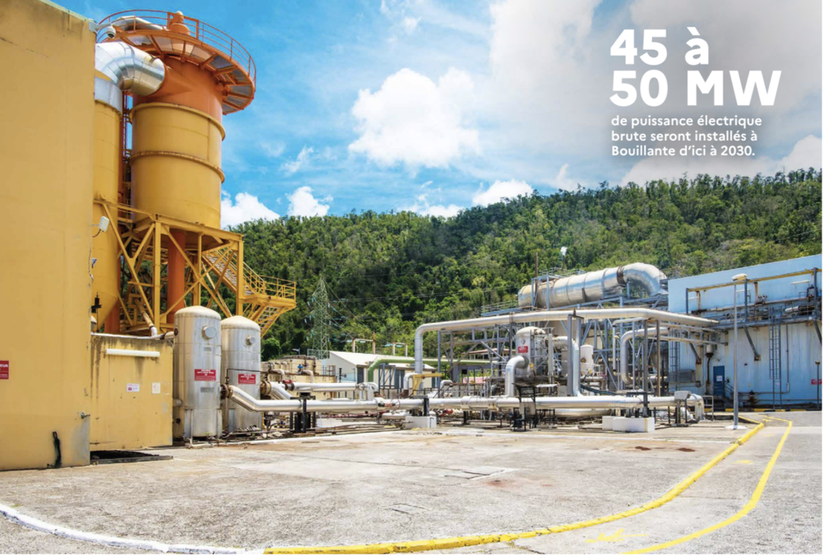 la Centrale géothermique an activité dans la ville de Bouillante, en Guadeloupe,